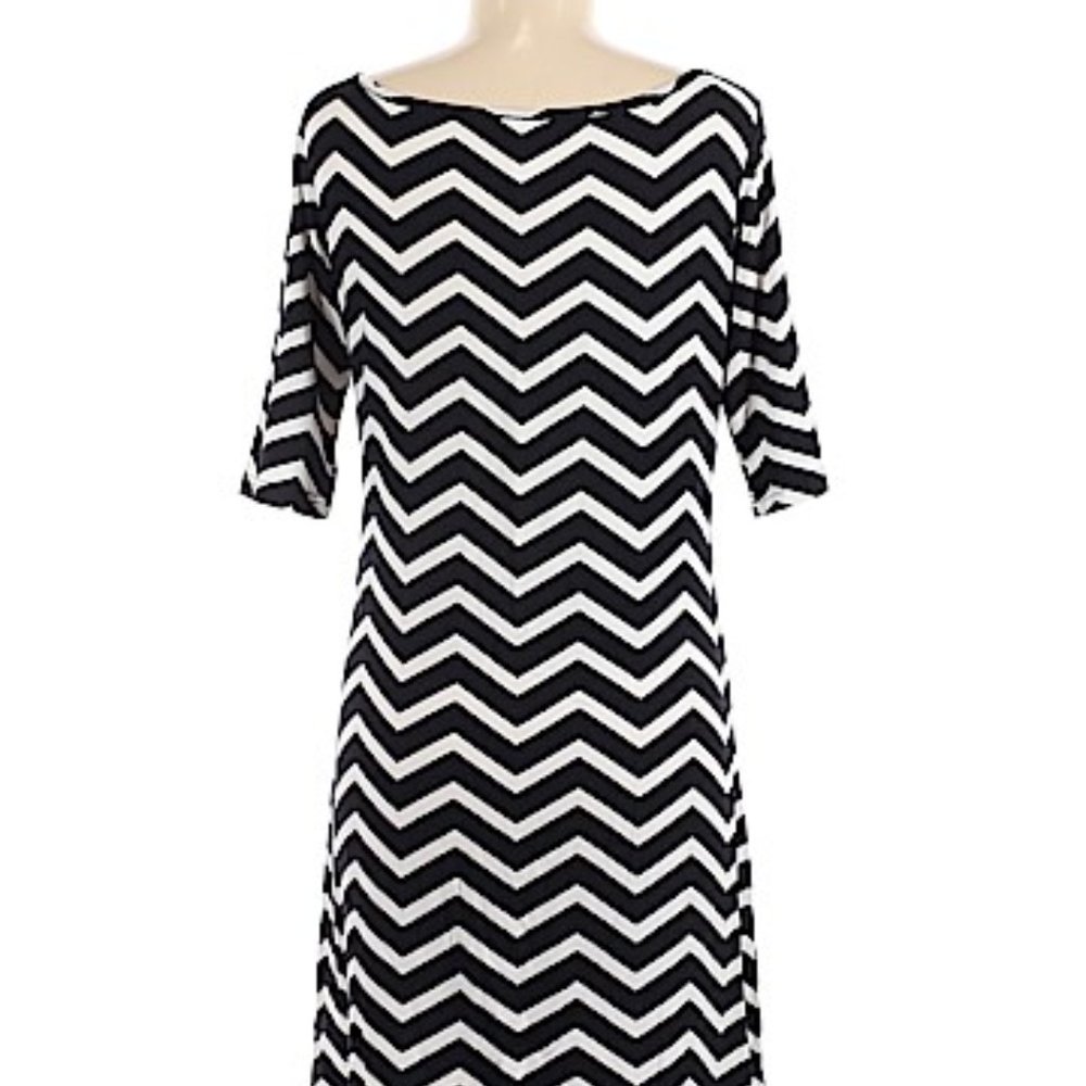 Yala Chevron 3/4 Sleeve Dress S